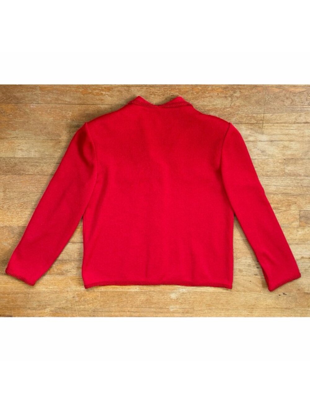 Vintage Red Knit Blazer Jacket Size Large Castleberry Gold Button Sweater Blazer - Picture 4 of 6